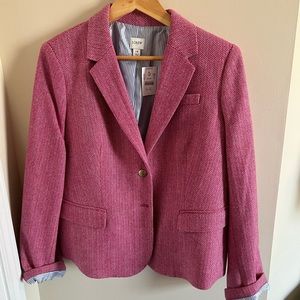 JCrew pink herringbone jacket NWT